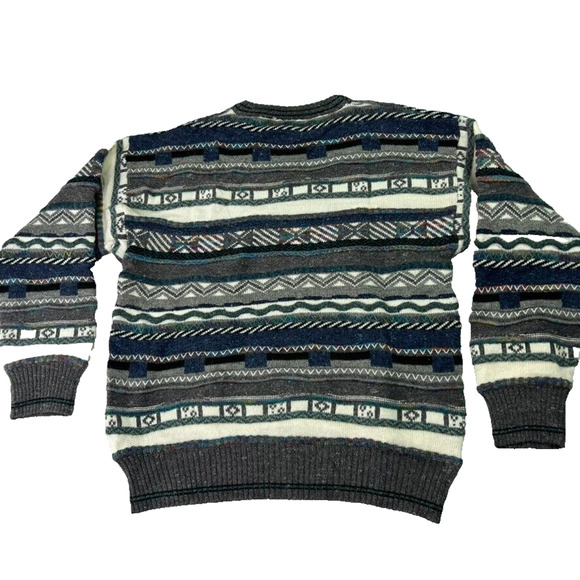 Alfani Sweater Mens S 3D Knit Textured Cosby Biggie 90s Hip Hop Coogi Style - Picture 4 of 12
